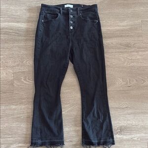 Loft High Waist Flare Crop Women's Black Jeans